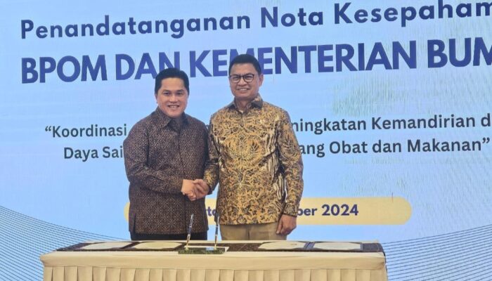 Taruna Ikrar MoU dengan Erick Thohir, BPOM Sinergi BUMN Majukan UMKM