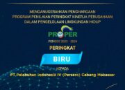 Pelindo Regional 4 Makassar Raih Penghargaan PROPER Biru atas Kinerja Lingkungan