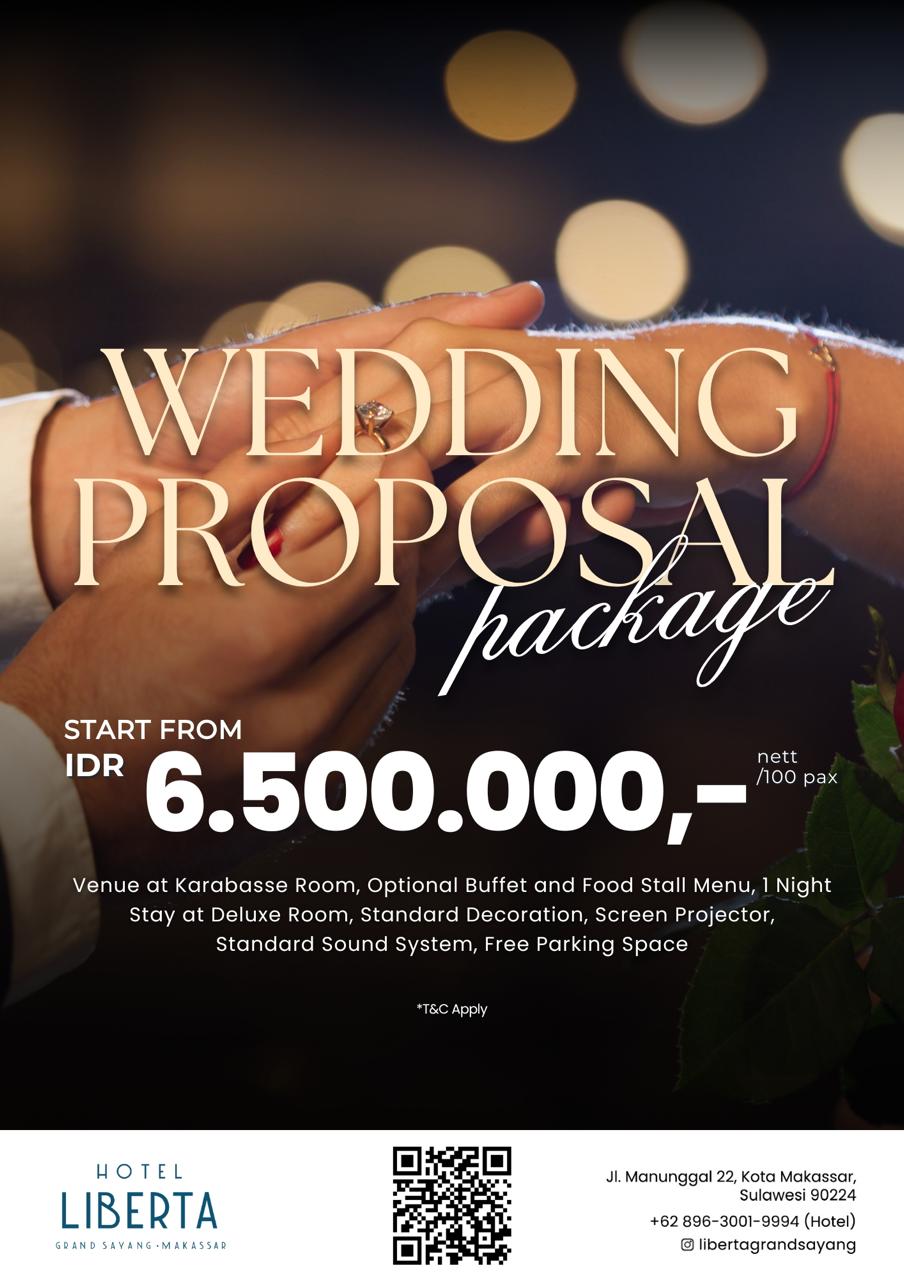 “Mau lamar pacarta? Bikin moment ta lebih berkesan di Liberta Grand Sayang Makassar!” Paket mulai IDR 6.500.000 nett / 100 pax. 📲 Hubungi Fidya: ‪+62 882-0221-42240